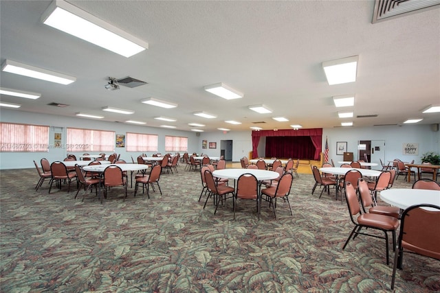 view of carpeted dining room