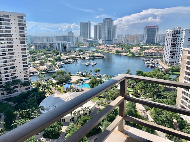 view of water feature