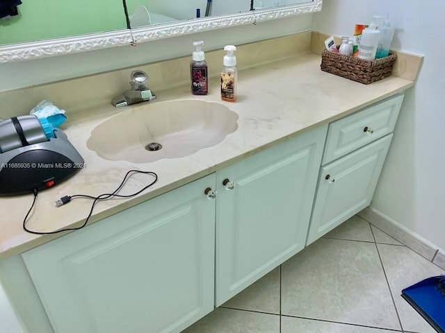 bathroom featuring vanity and tile patterned floors