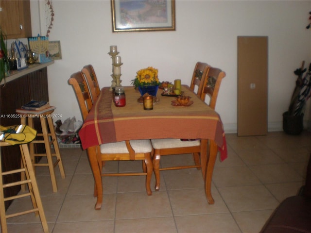 view of tiled dining area