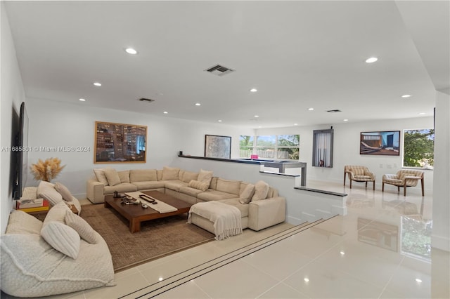 view of tiled living room