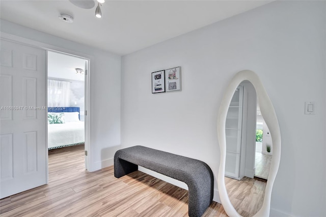 bedroom featuring light wood-type flooring