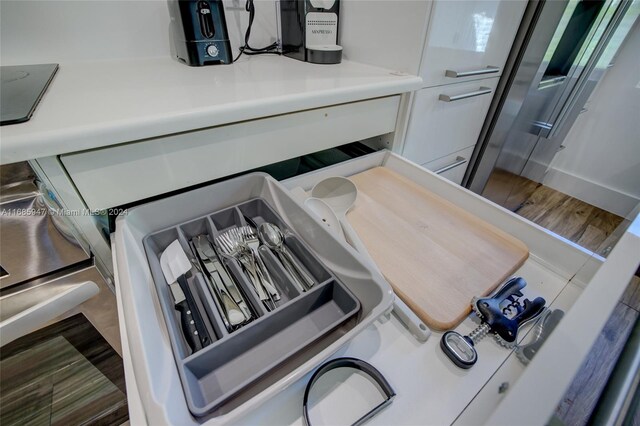 interior details with white cabinets