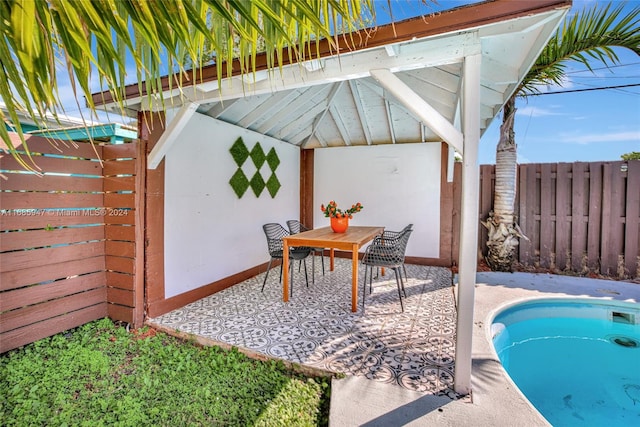 view of patio featuring a gazebo