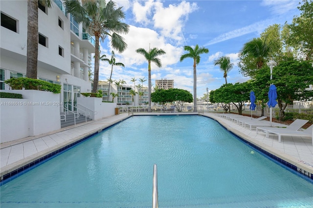 view of pool featuring a patio area