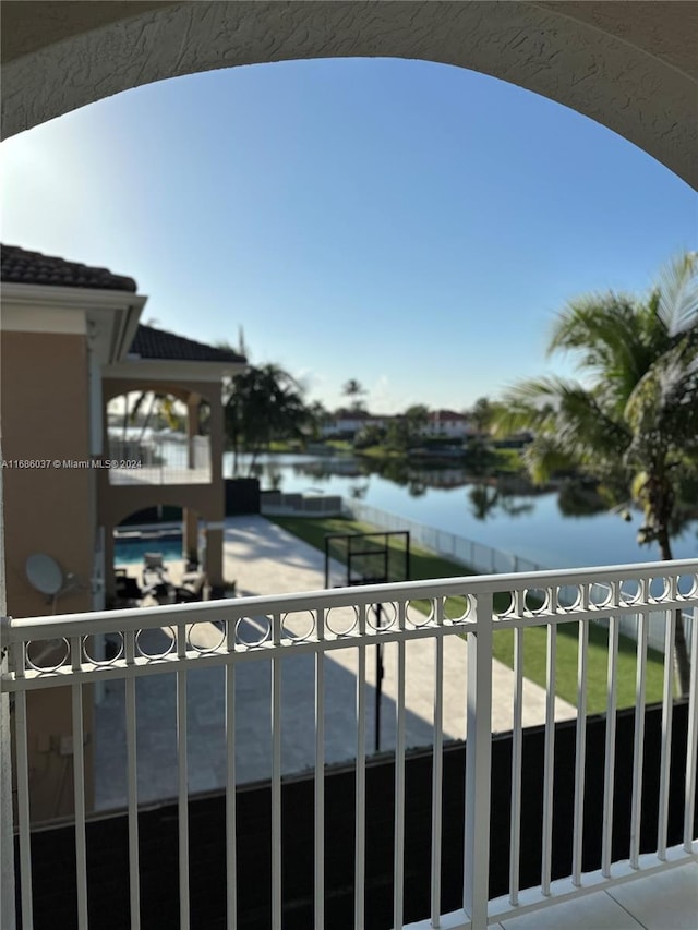 balcony with a water view