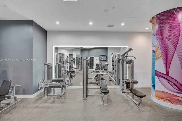 view of exercise room