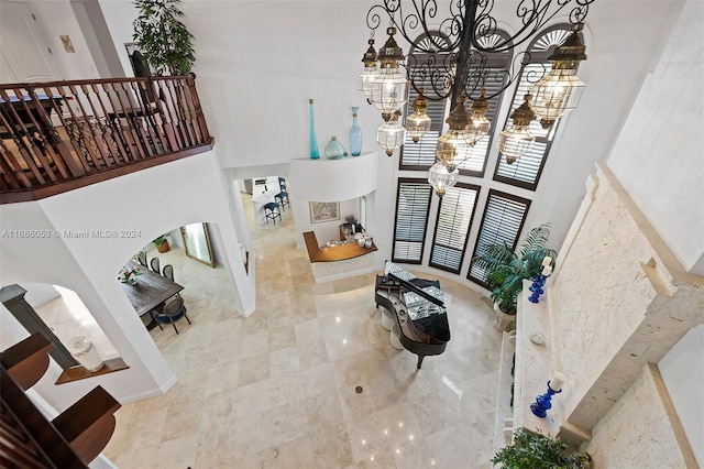 foyer featuring a high ceiling