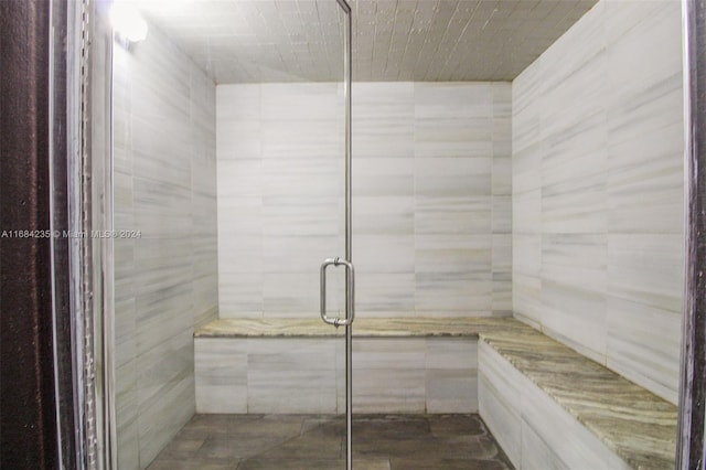 bathroom with an enclosed shower