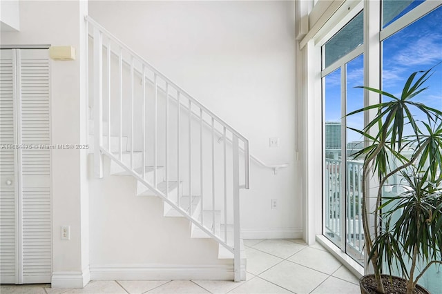 interior space featuring tile patterned flooring