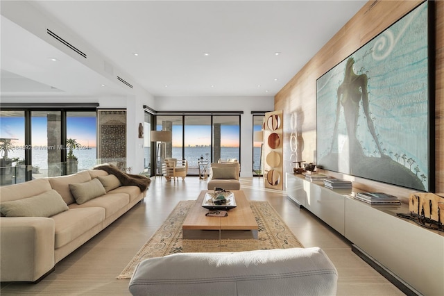 living room with french doors