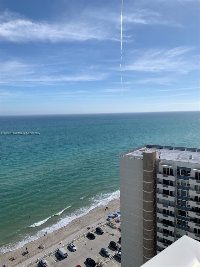 view of water feature featuring a beach view