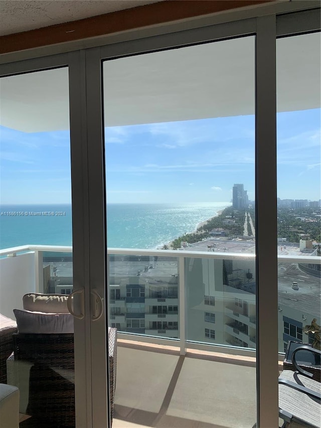 balcony with a water view