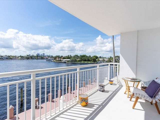 balcony with a water view