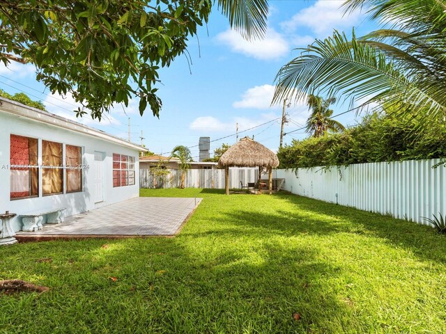 view of yard with a gazebo