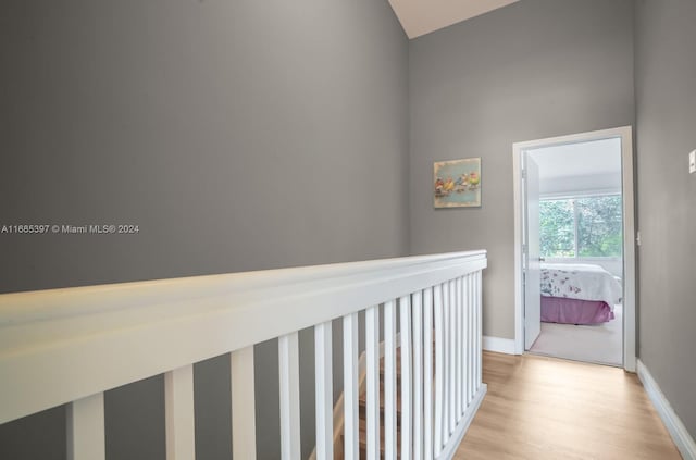 corridor featuring light hardwood / wood-style flooring