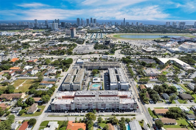 410 SE 2nd St Unit 220, Hallandale Beach, FL 33009 - birds eye view of property with a view of city and a water view