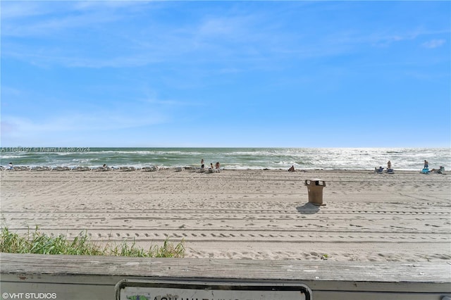 property view of water featuring a view of the beach