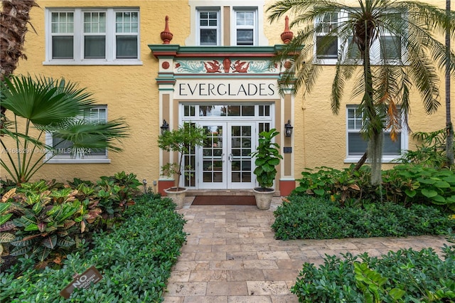 entrance to property with french doors