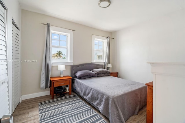 bedroom featuring wood-type flooring