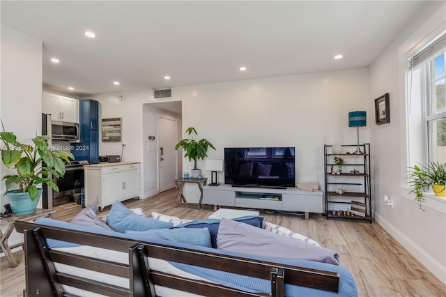 living room featuring light hardwood / wood-style floors