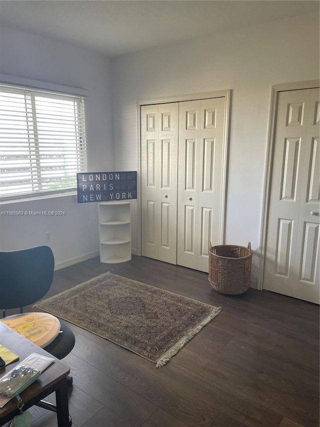 interior space featuring dark hardwood / wood-style floors