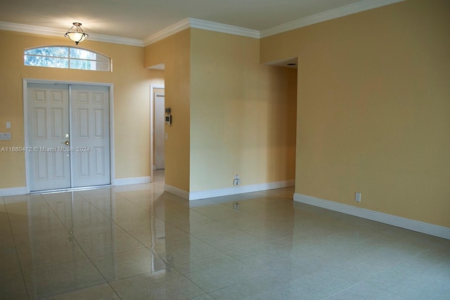 1380 Meadows Blvd, Weston, FL 33327 - foyer featuring crown molding and baseboards