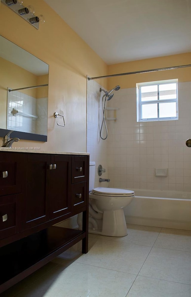 1380 Meadows Blvd, Weston, FL 33327 - full bathroom featuring tub / shower combination, tile patterned flooring, and vanity