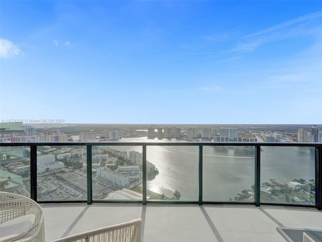 balcony with a water view