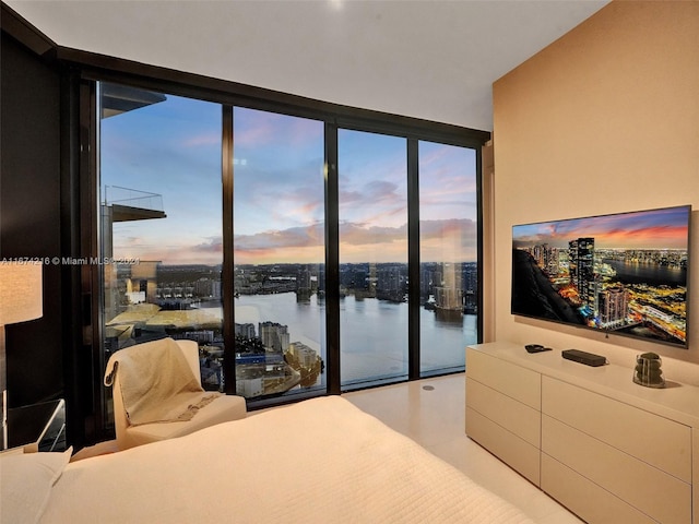 bedroom featuring expansive windows