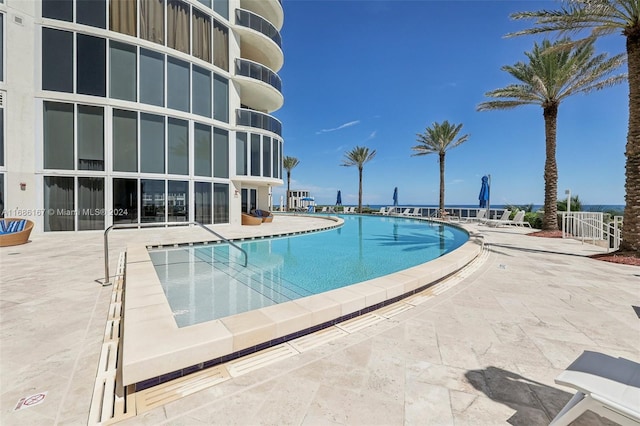 view of pool with a patio