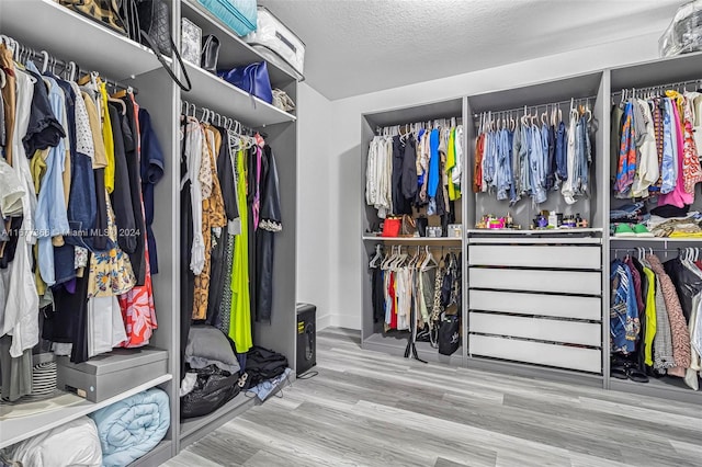 walk in closet featuring hardwood / wood-style floors