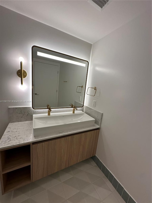 bathroom featuring vanity and tile patterned floors