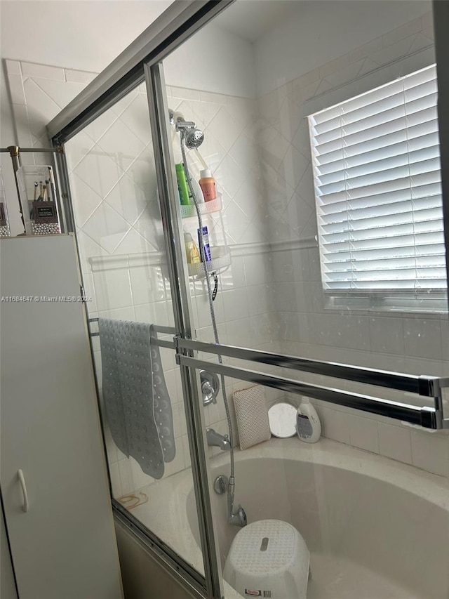 bathroom with plus walk in shower