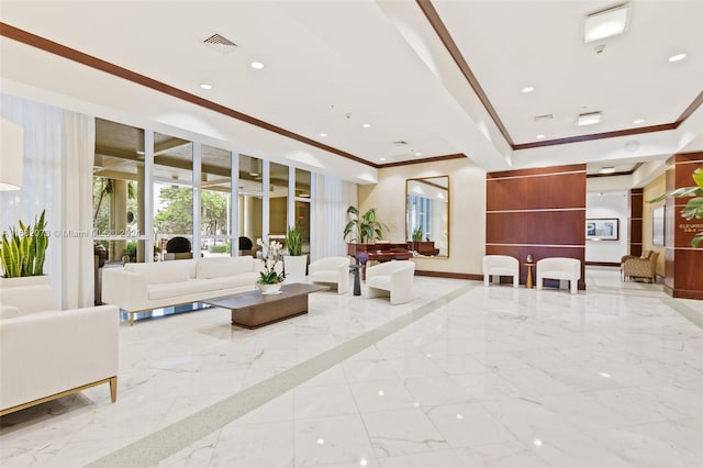 16699 Collins Ave Unit 2202, Sunny Isles Beach, FL 33160 - community lobby with crown molding and recessed lighting