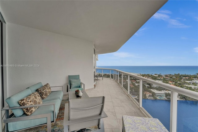 balcony with a water view