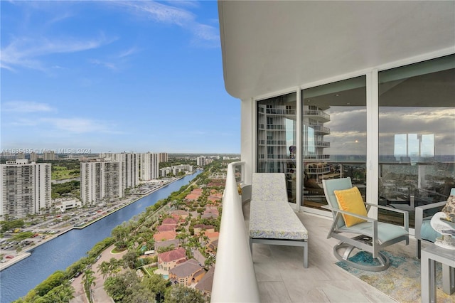 balcony with a water view