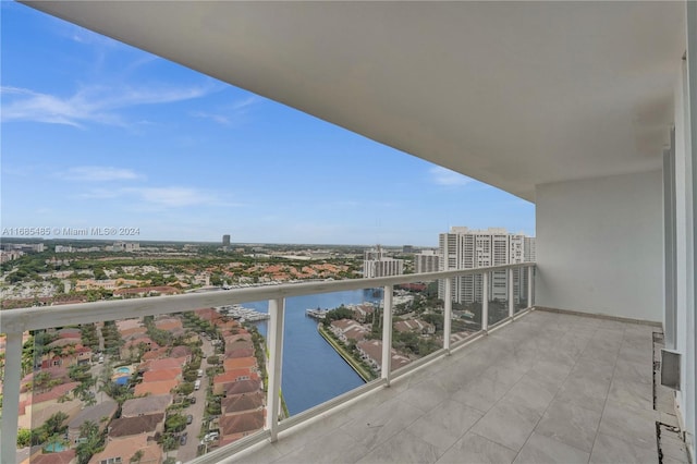 balcony with a water view