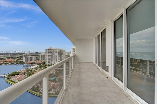 balcony with a water view