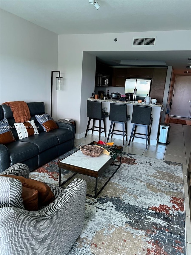 view of tiled living room