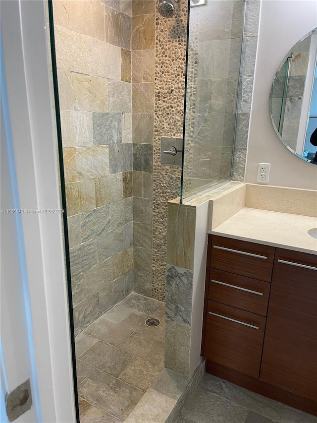 2641 N Flamingo Rd Unit 802N, Sunrise, FL 33323 - full bath with walk in shower, vanity, and stone finish floors