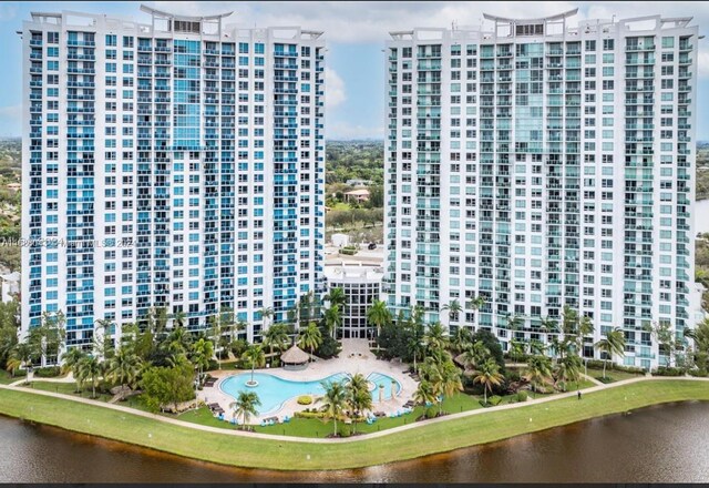 2641 N Flamingo Rd Unit 802N, Sunrise, FL 33323 - view of apartment building / complex with a water view