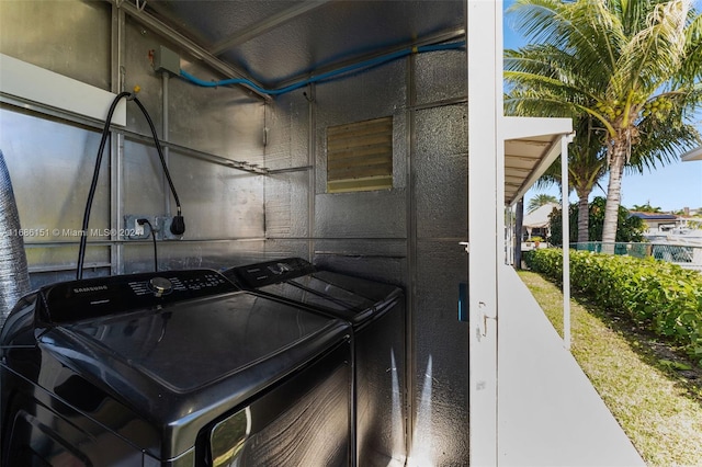 washroom featuring independent washer and dryer