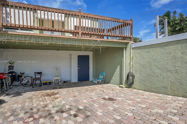 exterior space featuring a wooden deck