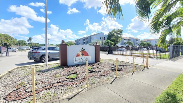 view of community sign