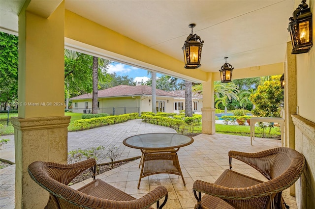 view of patio with fence