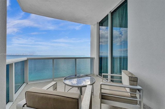 balcony with a water view