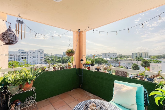 balcony with a view of city