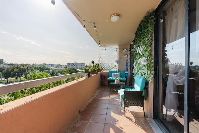 balcony with a city view