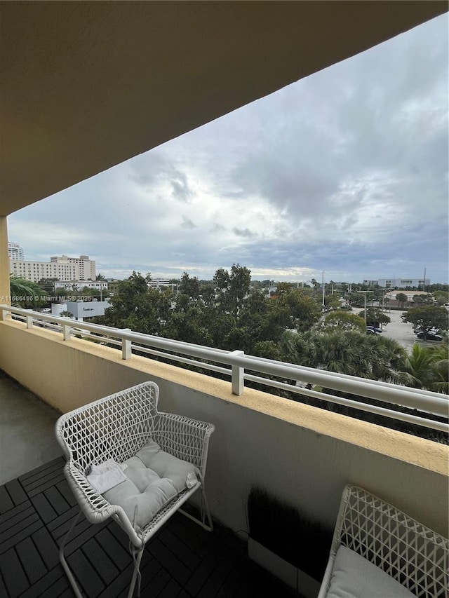 balcony with a view of city